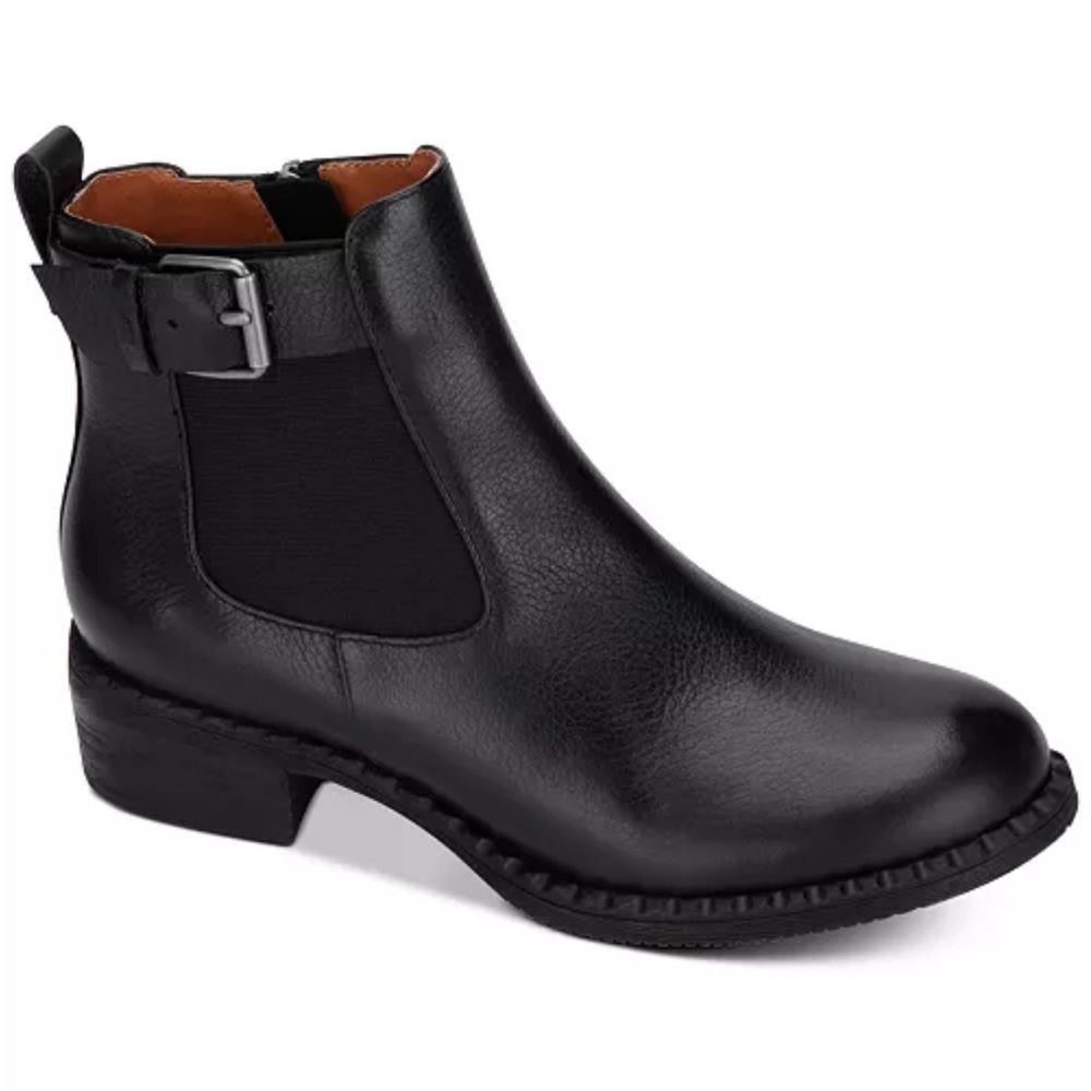Kenneth Cole Black Leather Ankle Booties
